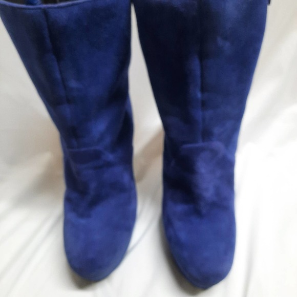 Jessica Simpson Sexy Purplish Blue Suede Exotic Dancer High Heel Platforms 9 - Picture 4 of 7